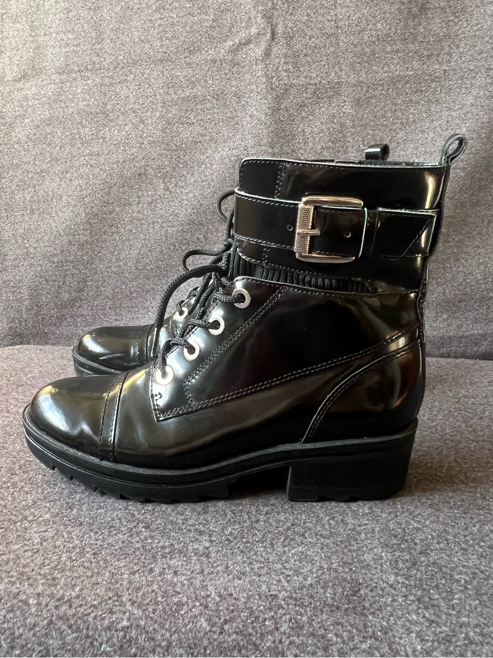 Marc Fisher Black Patent Leather Boots